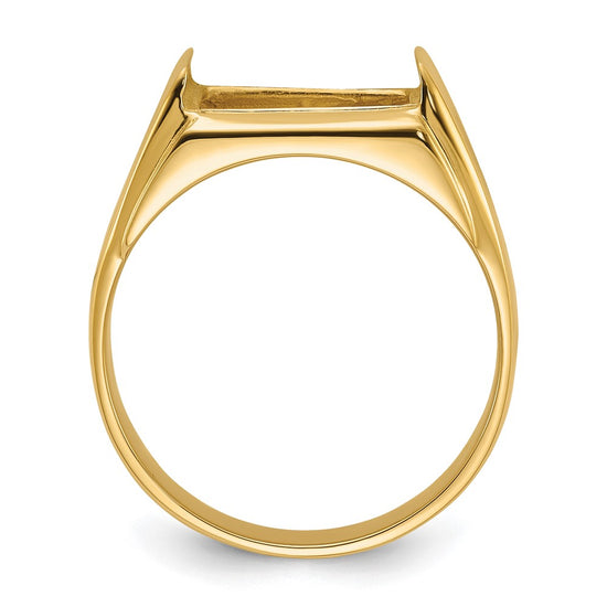14k Men's Polished and Textured Masonic Ring Mounting