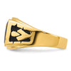 14k Men's Polished and Textured Masonic Ring Mounting