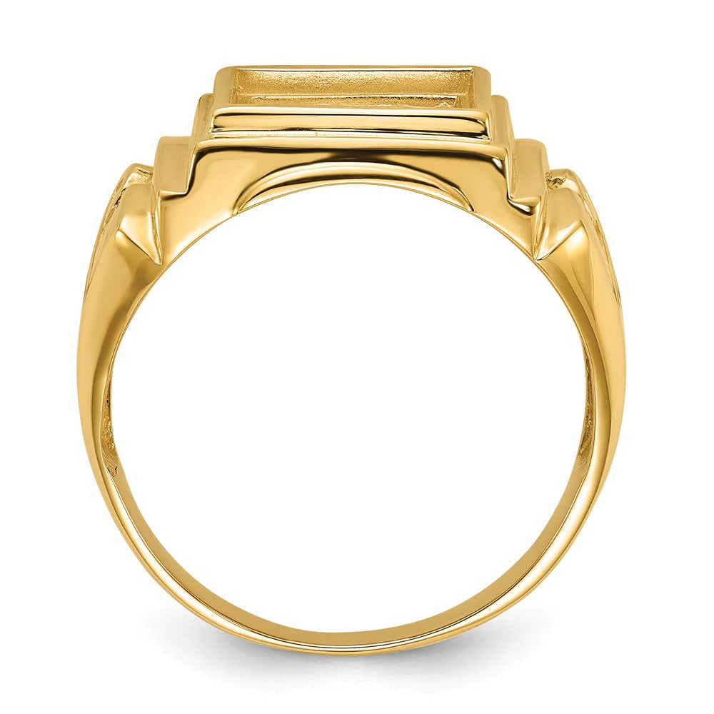 14k Men's Polished and Textured Masonic Ring Mounting