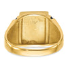 14k Mens Polished and Textured with Black Enamel Masonic Ring