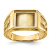 14k Men's Polished and Textured Masonic Ring Mounting