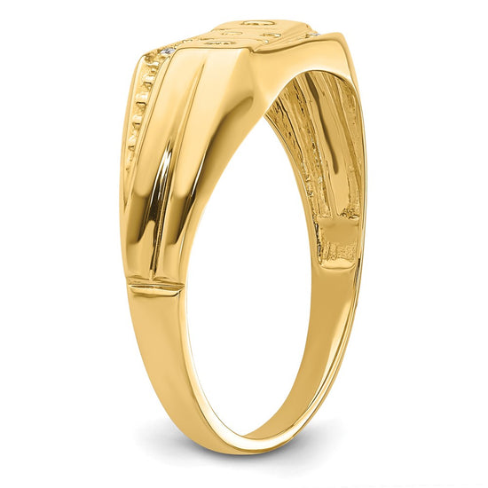 14k A Diamond Mens DAD Ring