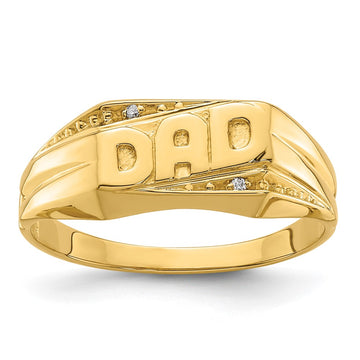 14k AA Diamond Mens DAD Ring