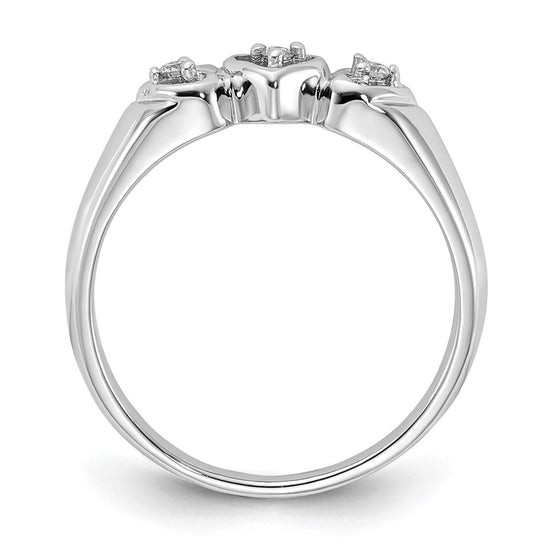 14k White Gold AA Diamond heart ring