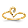 14K Polished AA Diamond Abstract Heart Ring