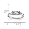 14k White Gold Polished Diamond & Pearl Ring Mounting