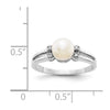 Gold Polished Freshwater Pearl and Diamond Rings