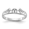 14k White Gold Polished Pearl Filigree Ring Mounting