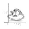 14k White Gold Polished Diamond & Pearl Ring Mounting