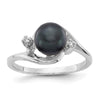 Gold Polished Freshwater Pearl and Diamond Rings