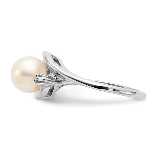 Gold Polished Freshwater Pearl and Diamond Rings