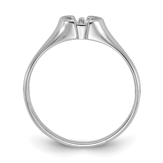 14k White Gold Polished Pearl Ring Mounting