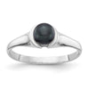 14k White Gold 5mm Black Freshwater Cultured Pearl Ring