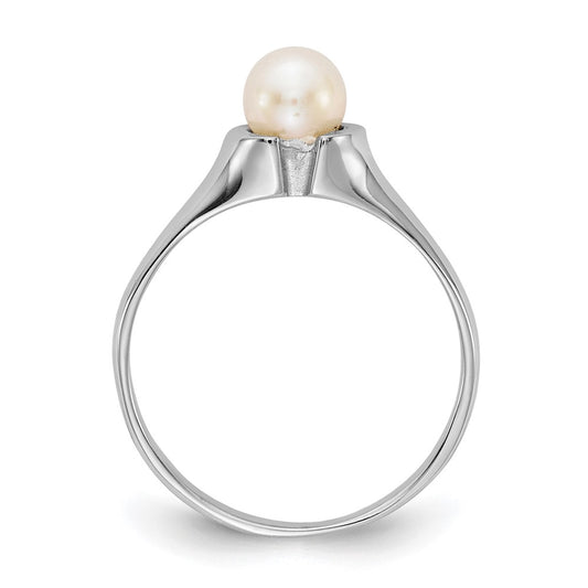 14k White Gold 5mm FW Cultured Pearl Ring