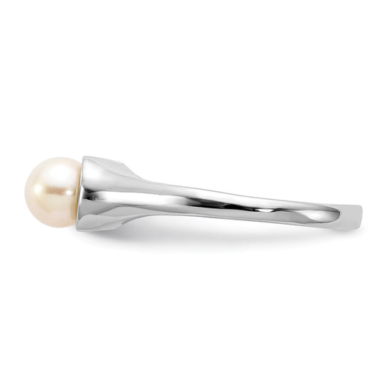 14k White Gold 5mm FW Cultured Pearl Ring