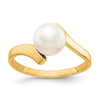 Gold Polished Freshwater Pearl Rings