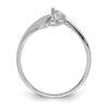 14k White Gold Polished Pearl Ring Mounting