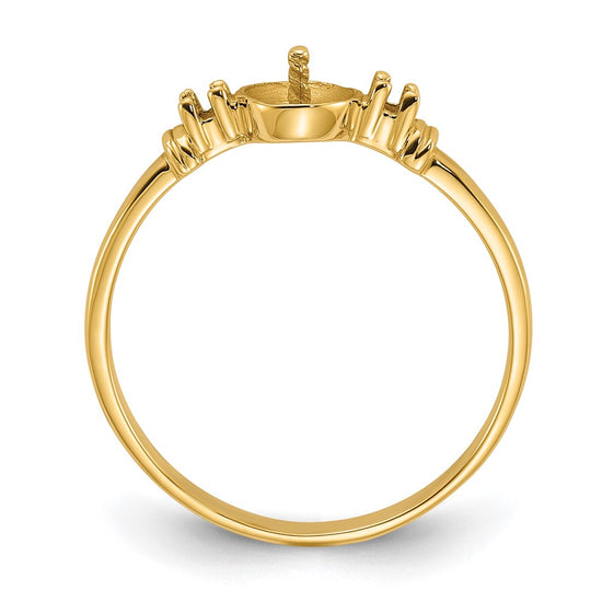 14k Polished Diamond & Pearl Ring Mounting