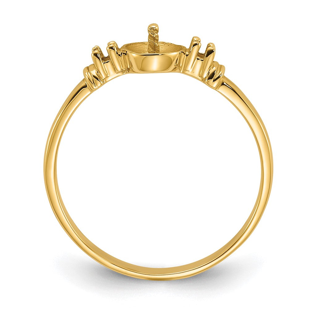 14k Polished Diamond & Pearl Ring Mounting
