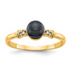 Gold Polished Freshwater Pearl and Diamond Rings