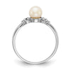 Gold Polished Freshwater Pearl and Diamond Rings