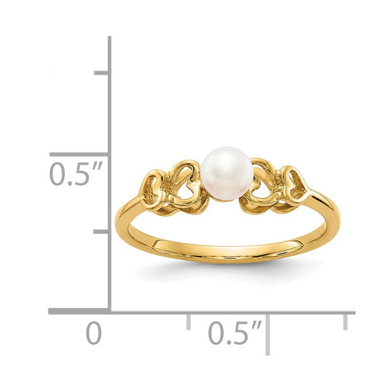 Gold Polished Freshwater Pearl Rings