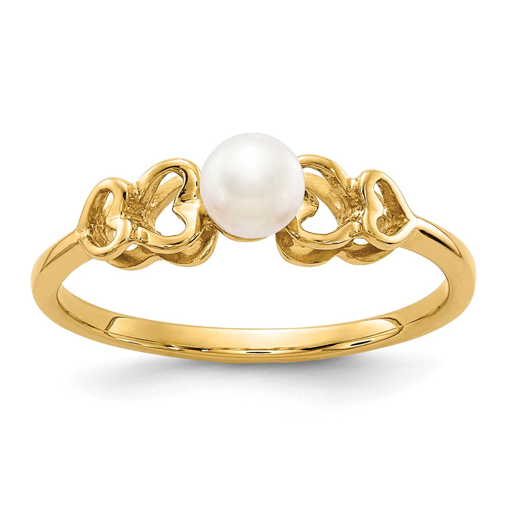Gold Polished Freshwater Pearl Rings