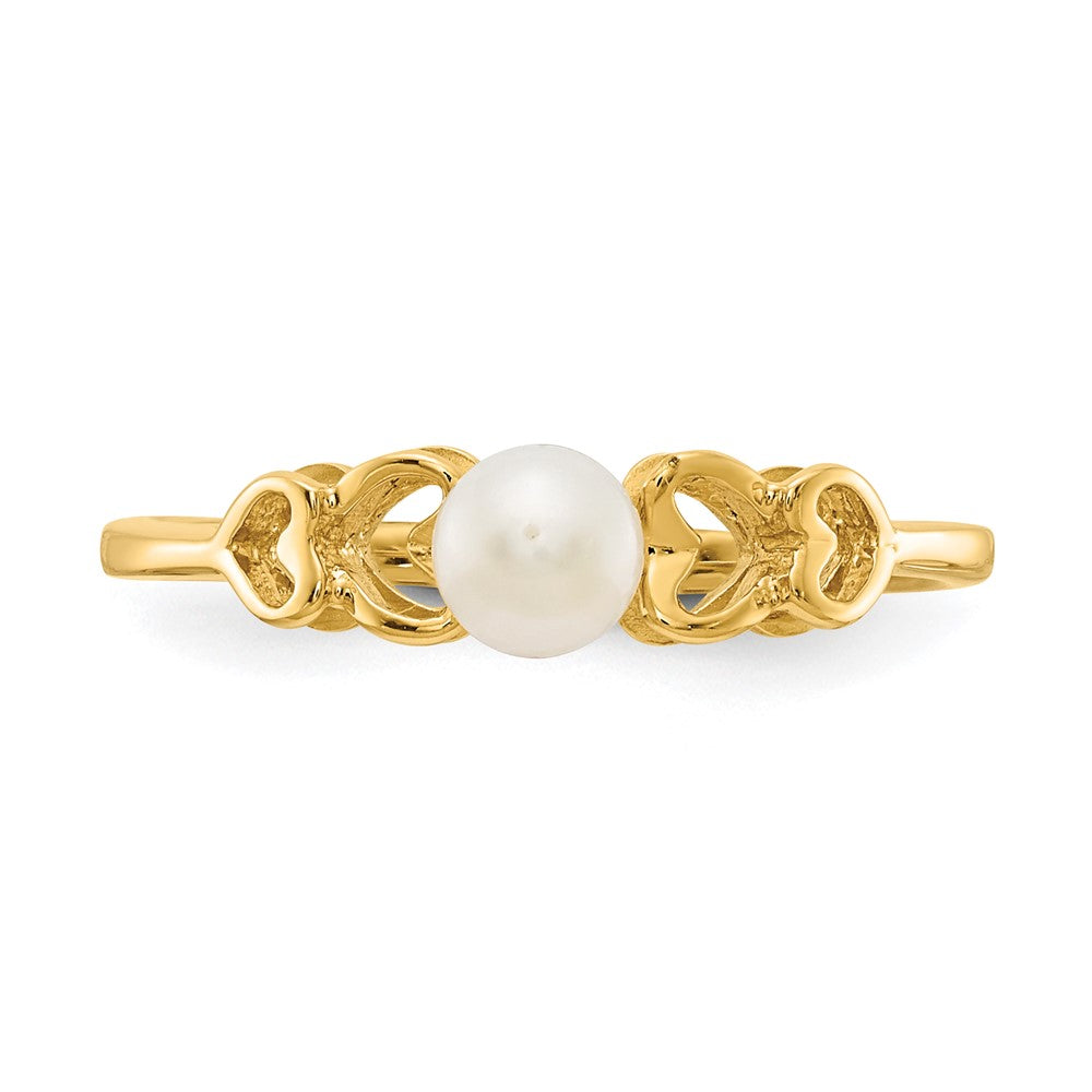 Gold Polished Freshwater Pearl Rings
