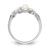 14k White Gold 4mm FW Cultured Pearl ring