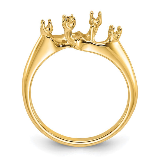 14k Polished Diamond & Pearl Ring Mounting