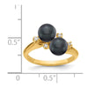 Gold Polished Freshwater Pearl and Diamond Rings