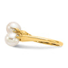 Gold Polished Freshwater Pearl and Diamond Rings