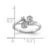 14k White Gold Polished Diamond & Pearl Ring Mounting