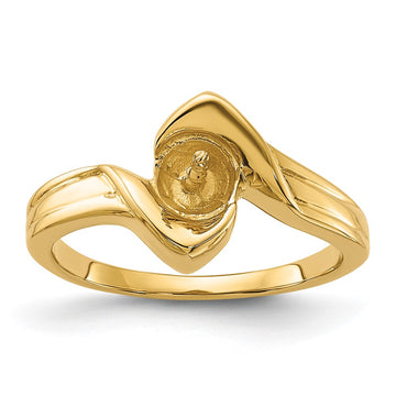 14k Polished Pearl Ring Mounting