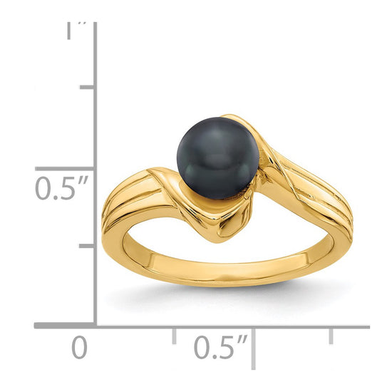 Gold Polished Freshwater Pearl Rings