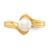 Gold Polished Freshwater Pearl Rings