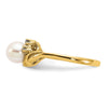 Gold Polished Freshwater Pearl and Diamond Rings