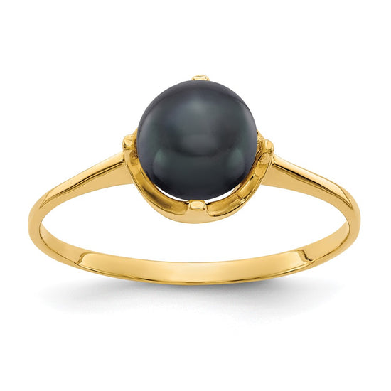 Gold Polished Freshwater Pearl and Diamond Rings