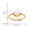 Gold Polished Freshwater Pearl and Diamond Rings