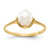 Gold Polished Freshwater Pearl and Diamond Rings