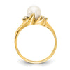 Gold Freshwater Cultured Pearl and Diamond Rings