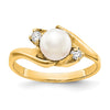 Gold Freshwater Cultured Pearl and Diamond Rings