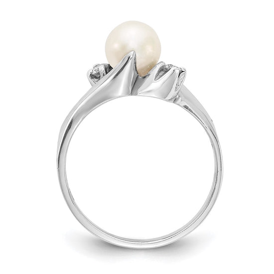 Gold Freshwater Cultured Pearl and Diamond Rings