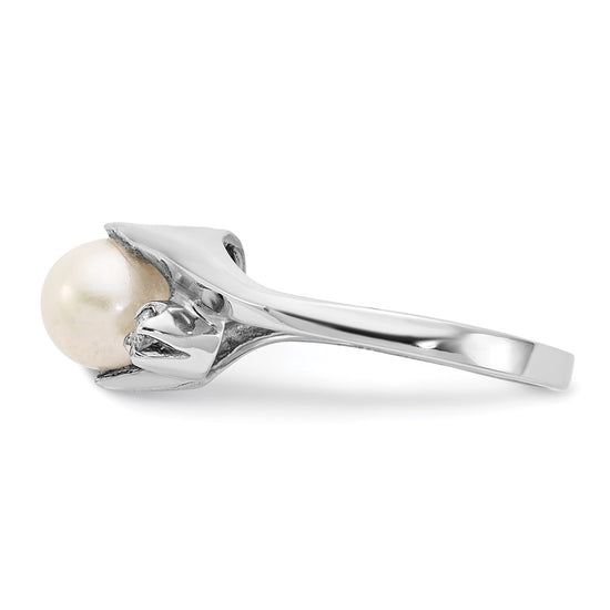 Gold Freshwater Cultured Pearl and Diamond Rings