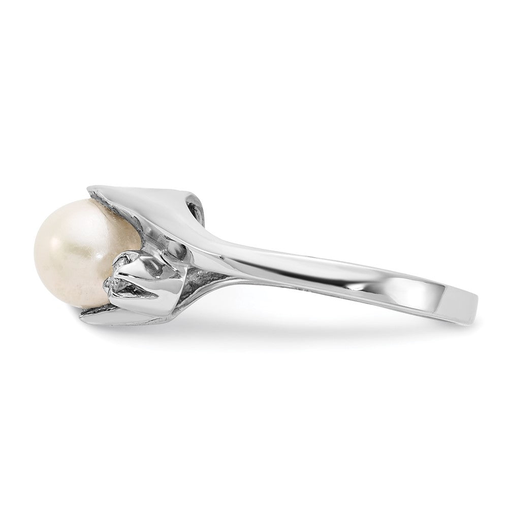 Gold Freshwater Cultured Pearl and Diamond Rings
