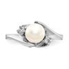 Gold Freshwater Cultured Pearl and Diamond Rings