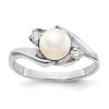 Gold Freshwater Cultured Pearl and Diamond Rings
