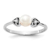 Gold Polished Freshwater Pearl and Diamond Rings