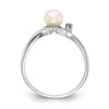 Gold Polished Freshwater Pearl and Diamond Rings