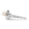 Gold Polished Freshwater Pearl and Diamond Rings